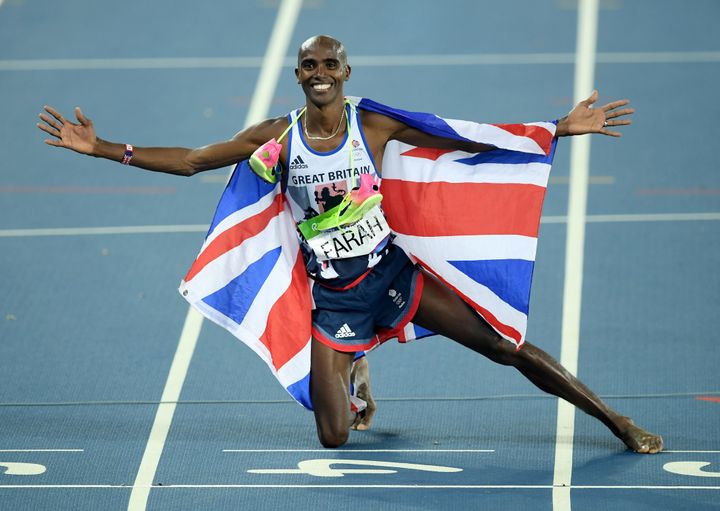 The table counts individual winners, such as double gold medalist Mo Farah