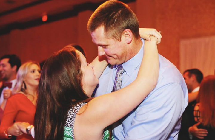 Dancing with my man at a wedding earlier this year