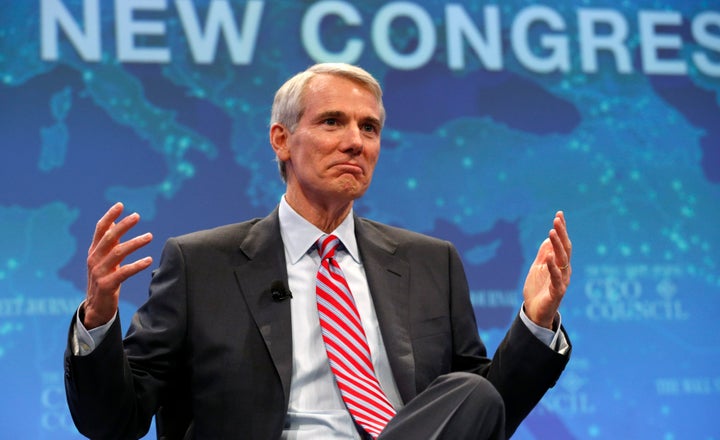 U.S. Senator Rob Portman (R-OH) speaks during a session called "The New Congress" at the Wall Street Journal's CEO Council meeting in Washington Dec. 2, 2014. Polls show him significantly outperforming Donald Trump in Ohio.