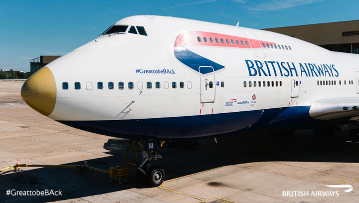 The special BA gold-nosed 'victoRIOus' plane