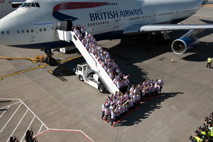 <strong>Team GB at Heathrow Airport.</strong>