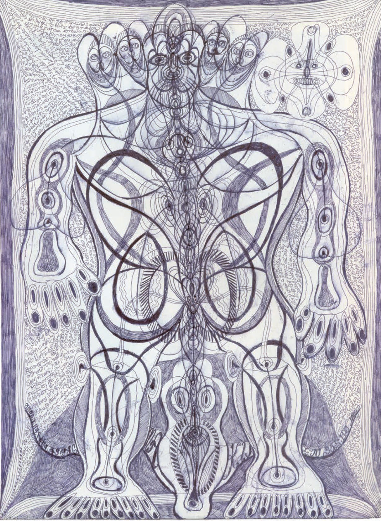 Noviadi Angkasapura, "Untitled," 2015, ballpoint pen on found paper