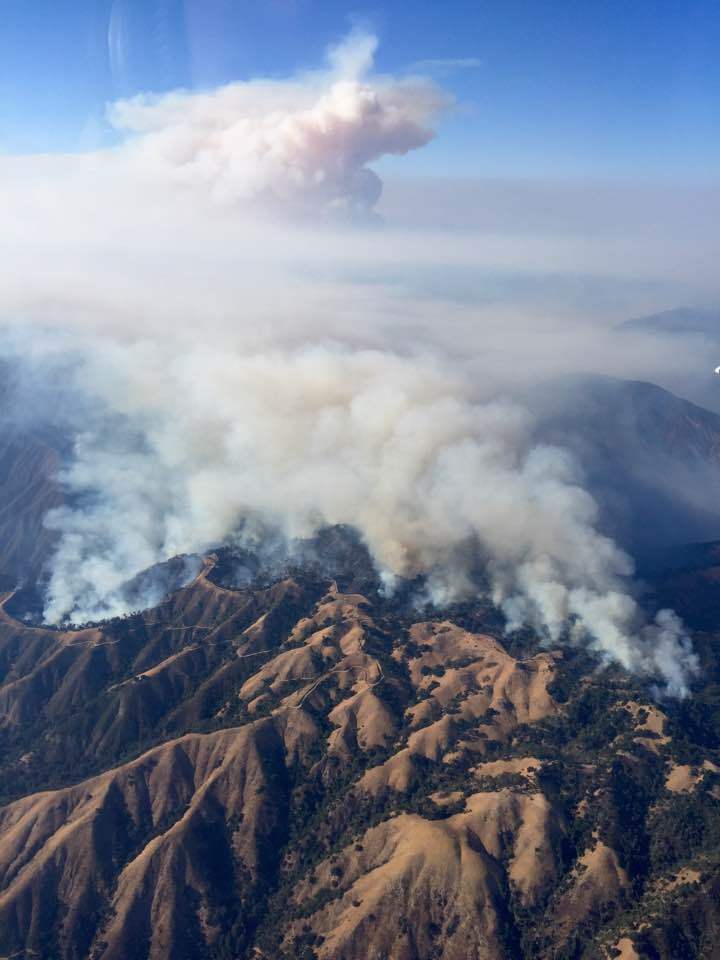 Cedar Fire as seen from the air attack plane