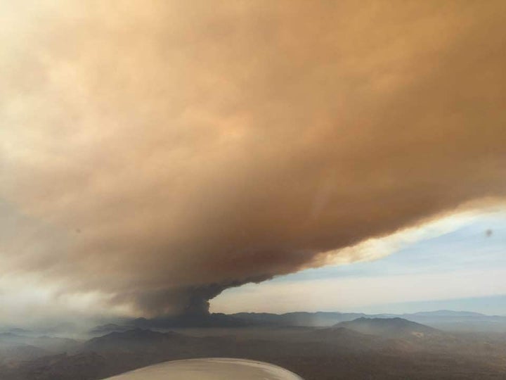 Cedar Fire as seen from the air attack plane.