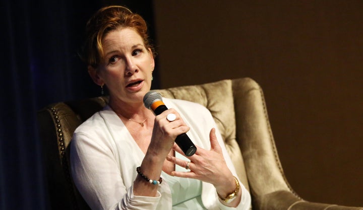 Melissa Gilbert, who withdrew from a U.S. congressional race earlier this year, speaks on April 22 in New York City. An election board said on Monday that the "Little House on the Prairie" star's name could be removed from ballots.