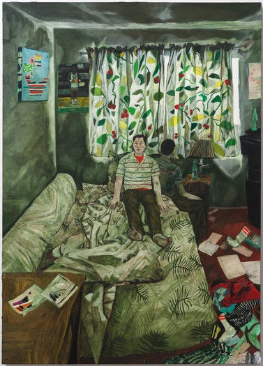 Self Portrait (Benner Street), 2011, Oil on linen, 98" x 70"