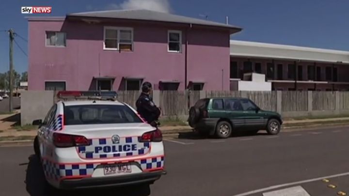Police guard the scene in Townsville