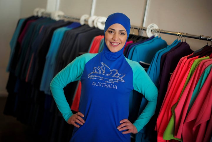 Model Salwa Elrashid models a burkini designed Aheda Zanett