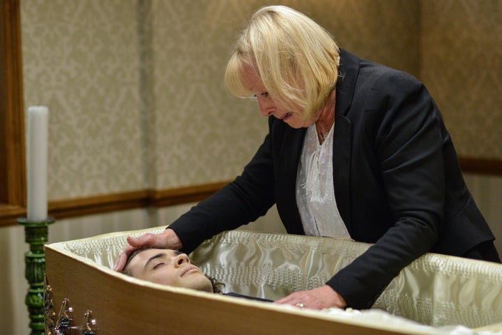 <strong>Pam visits her grandson in the Chapel of Rest </strong>