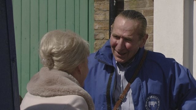 Michael filming with Barbara Windsor 