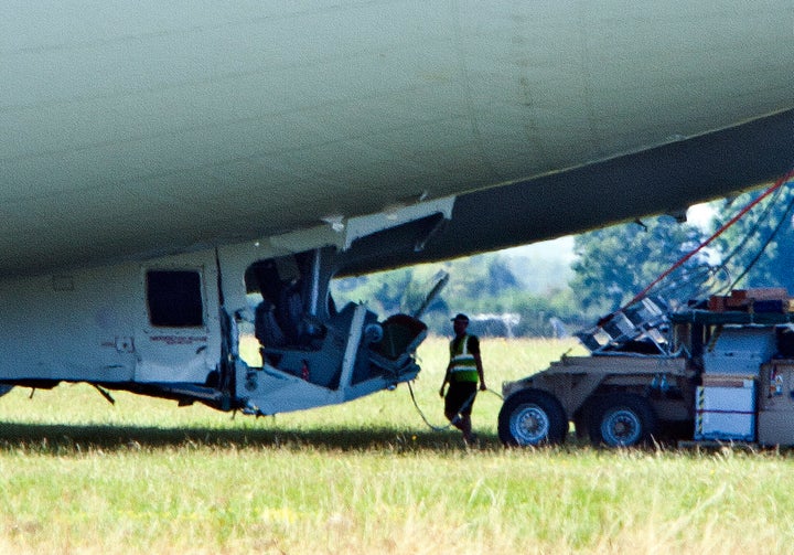 No one was injured in the collision, but the aircraft sustained damage to the cockpit