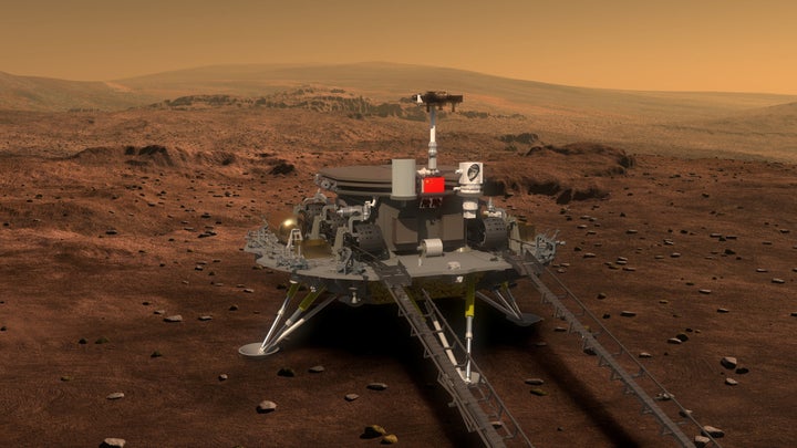Concept portrayal of China's Mars rover and lander released on August 23, 2016 by lunar probe and space project center of Chi