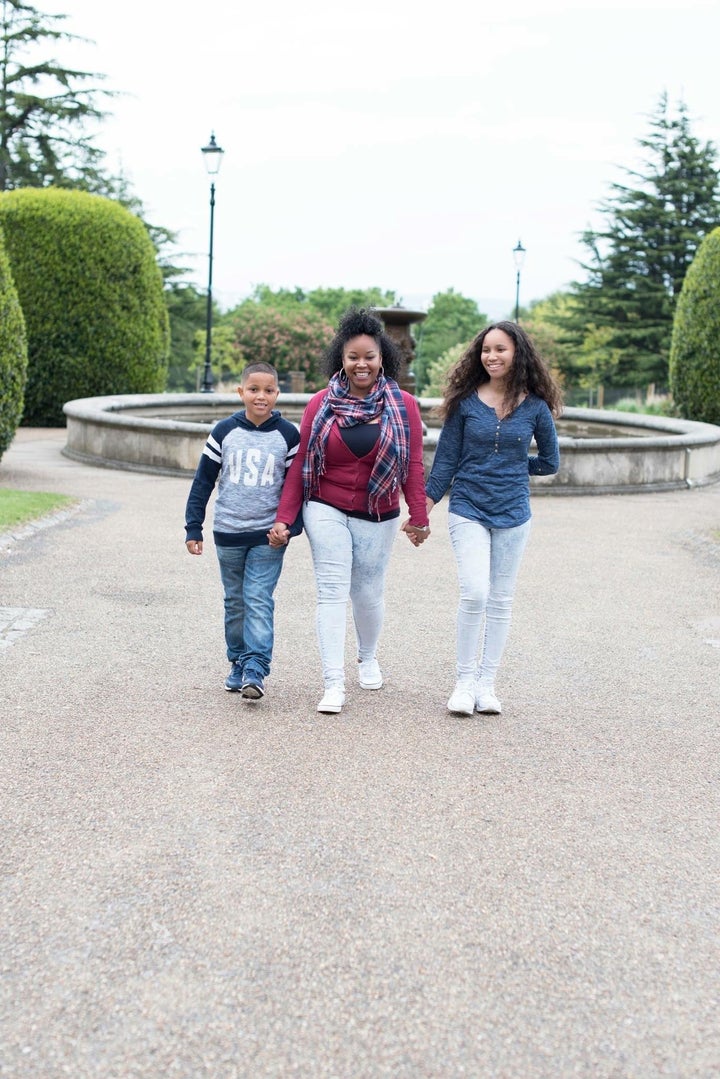 Nicola Dady with her children Corey and Shenai