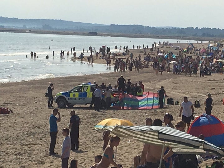 The scene at Camber Sands