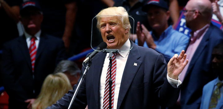 Republican presidential nominee Donald Trump speaks during a campaign rally in Austin, Texas, U.S., August 23, 2016.