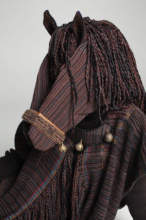 Margaret Roach Wheeler - <i>Chikasha Issoba</i>, handwovencotten, glass beads, brass bells
