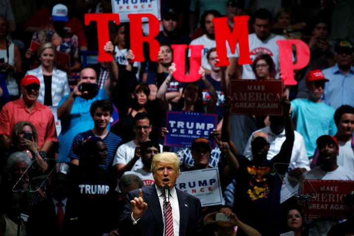 Donald Trump speaks at a campaign rally in Austin, Texas, on Aug. 23.