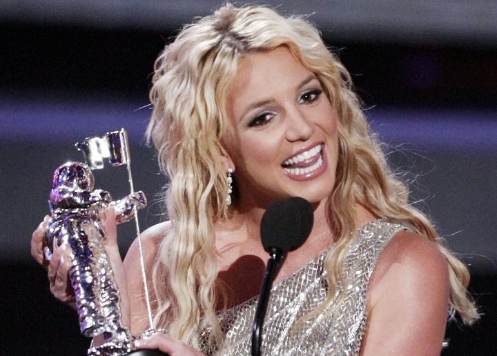 Britney Spears wins Best Pop Video for "Piece of Me" at the 2008 MTV Video Music Awards.