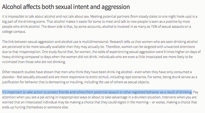 A screenshot of a cached version of Stanford University's "Alcohol Policy and Education" page.