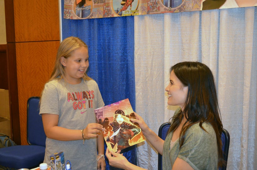 Katrina Law from <i>Arrow</i> greets fan at <i>TerrifiCon</i> at Mohegan Sun