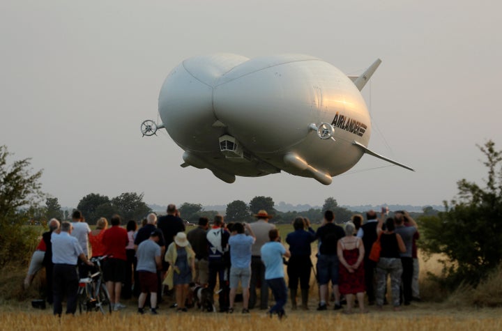 Airlander 10, seen during its first test flight on Aug. 17, 2016. 