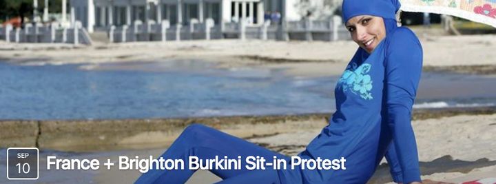 A burkini sit-in protest will travel from Britain to the French seaside commune of Le Touquet in September