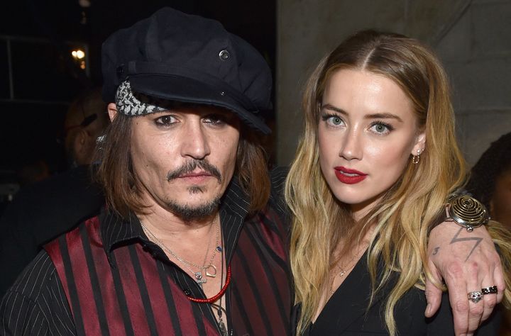 Johnny Depp and actress Amber Heard attend the 58th Grammy Awards at Staples Center on Feb. 15, 2016, in Los Angeles, California.