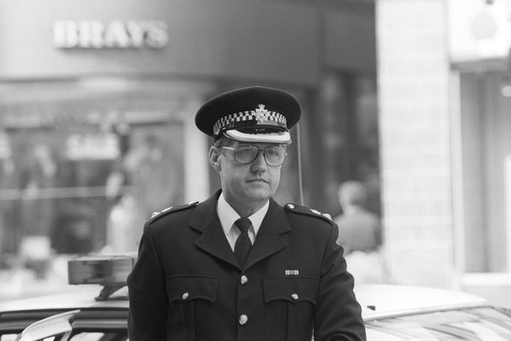 Chief Supt David Duckenfield preparing to face the Hillsborough disaster inquiry in Sheffield