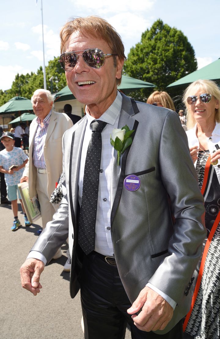 Sir Cliff at Wimbledon earlier this year