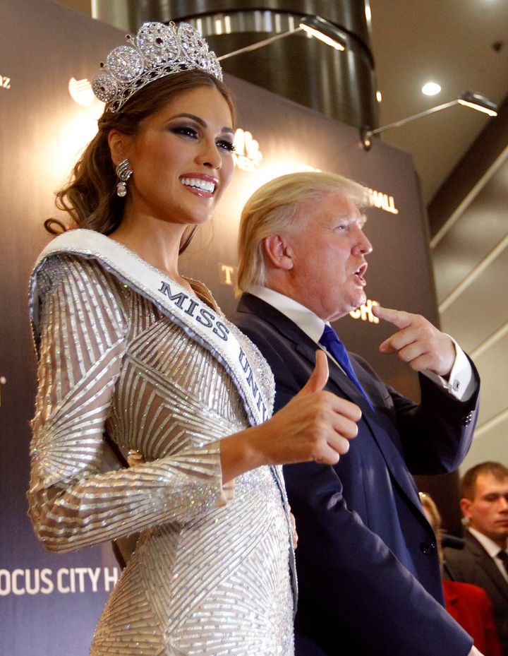 Donald Trump at a news conference after the Miss Universe pageant, which he co-owns, in 2013