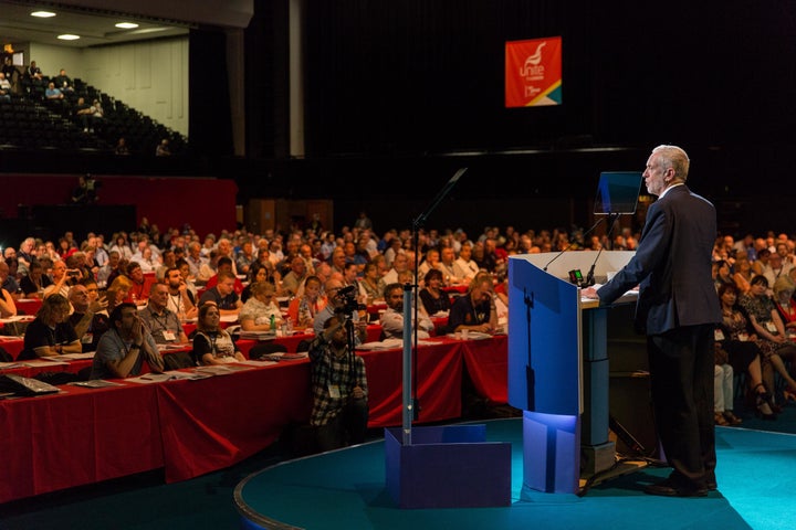 The Labour leader speaks at the party conference in Brighton in 2015