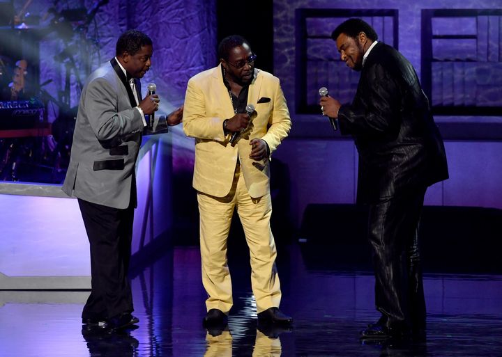 Gerald Alston, Eddie Levert, and Dennis Edwards perform during the NMAAM 2016 Black Music Honors on August 18, 2016 in Nashville, Tennessee.