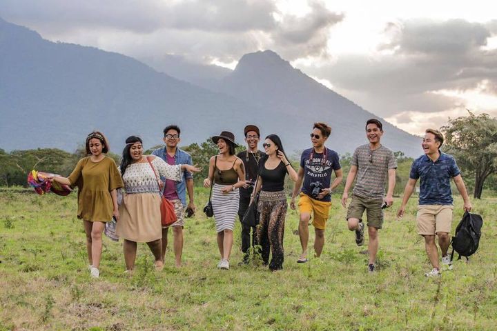 Natural high: Southeast Asian Influencers enjoying a walk at Baluran National Park in Indonesia. Nope, this isn't staged.