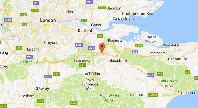 <strong>The bridge collapsed on the M20 near Addington, Kent</strong>