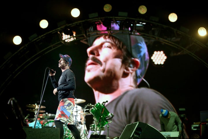 RHCP's frontman Anthony Kiediz at Reading