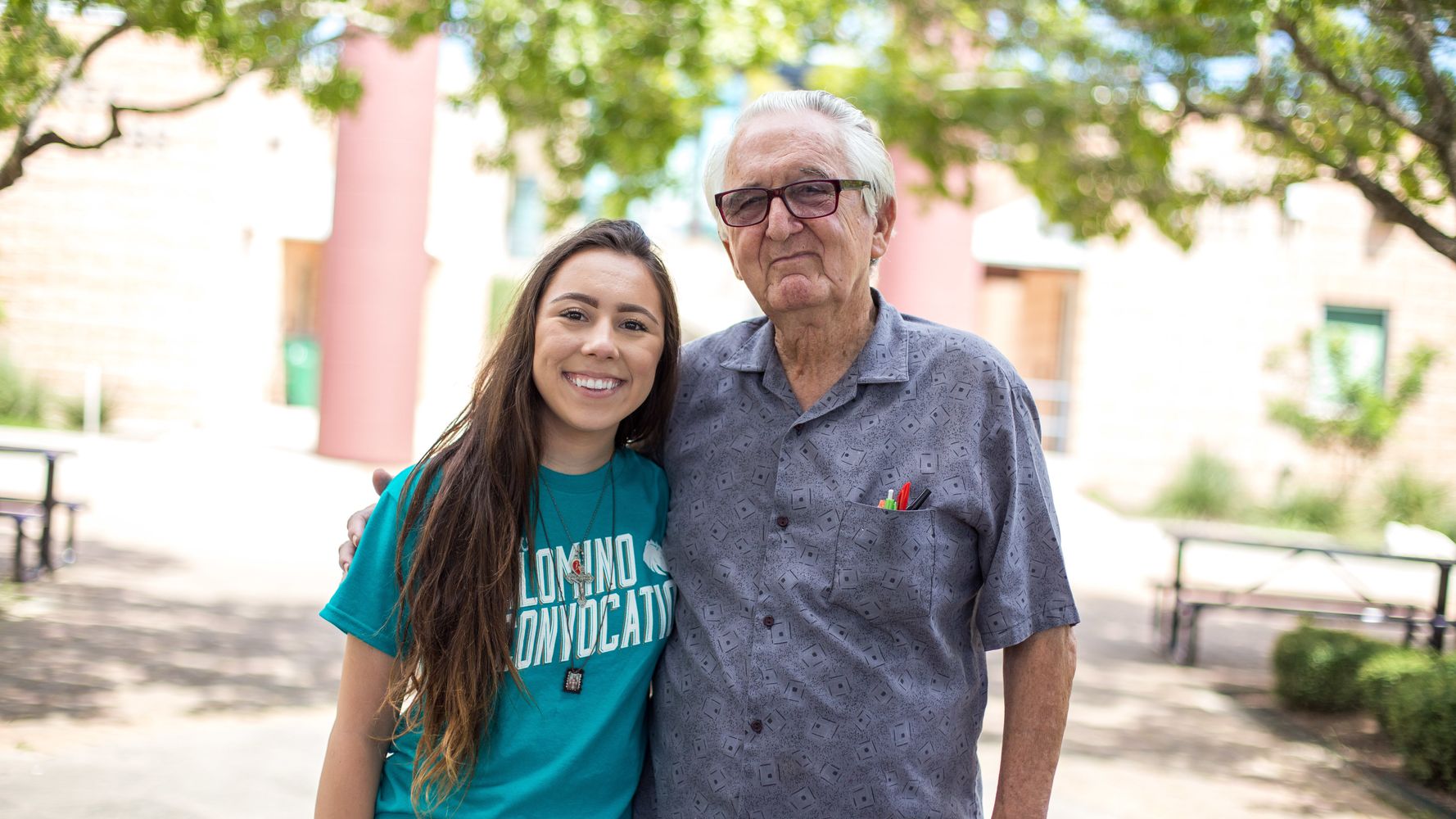 Teen And Her 82-Year-Old Grandpa Go Back To School At Same College.