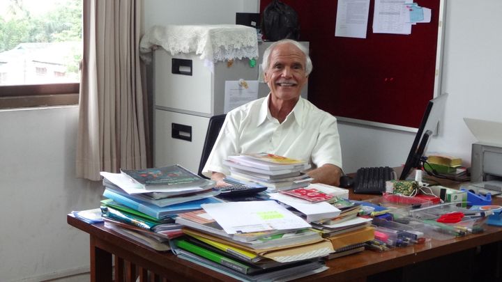 Jesuit priest Julio Giulietti, co-ordinator of the proposed Myanmar Leadership Institute, in his office in Yangon. 