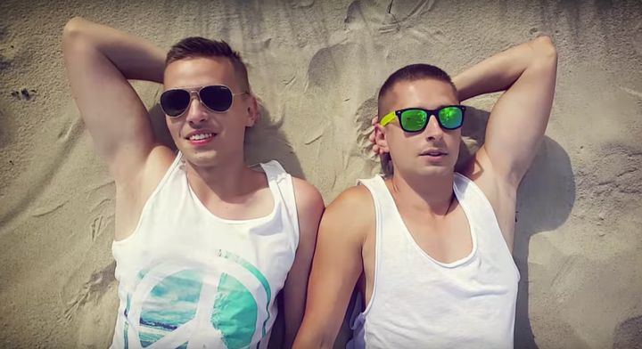 “In Poland, gay life is not easy. So even such a small thing like a support from a music star makes you feel better and proud of being gay,” Jakub Hajduk (right) said.