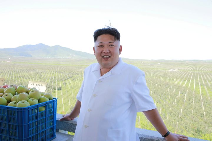 North Korean leader Kim Jong Un visits the Taedonggang Combined Fruit Farm in this undated photo released by North Korea's Korean Central News Agency (KCNA) in Pyongyang on August 18, 2016.