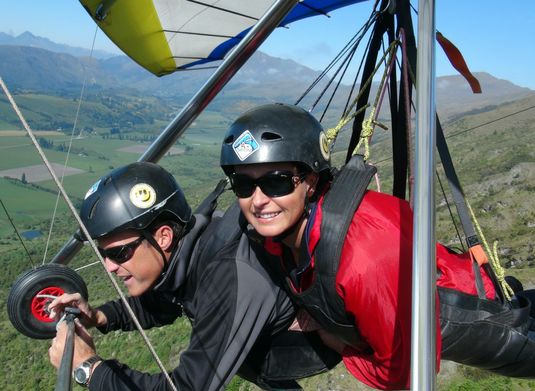 Hang gliding over Queenstown