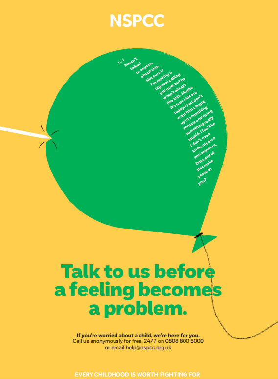 An example of one of the NSPCC posters.
