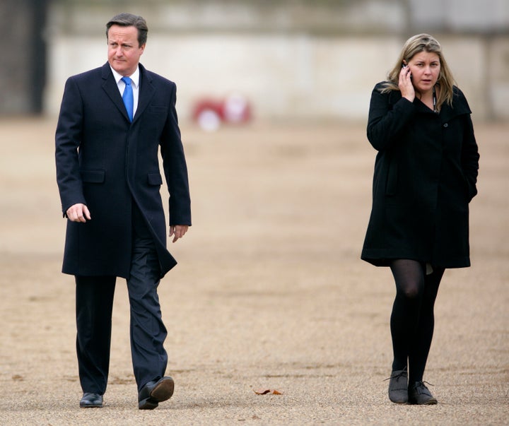 David Cameron and Liz Sugg, the former PM's Head of Planning and Operations, pictured together in 2011. Sugg's salary rose from £80,000 in 2014 to £98,000 in 2015.