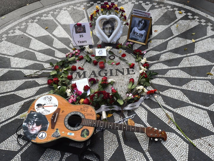 Strawberry Fields, the late Beatle's memorial in New York City's Central Park, is seen here last December during the 35th anniversary of his death. 