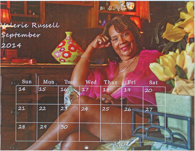 Valerie Russell is Ms. September 2014. She declined to disclose her age. Ageism has caused many older women feeling they must "guard" their true age, said photographer Smith. "Maybe one day that won't be necessary."