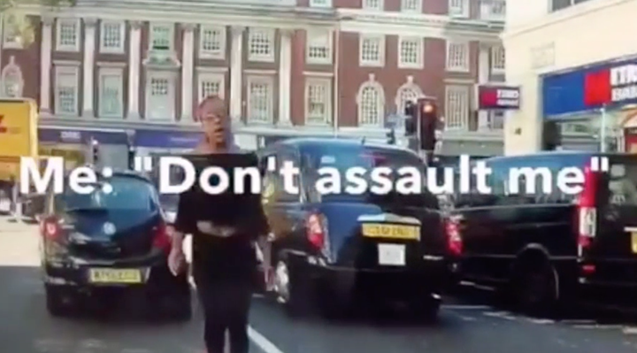 <strong>The woman shouts: 'If you take a picture of my car I’m going to knock you out'</strong>