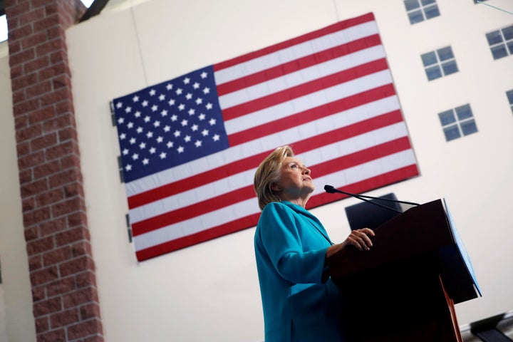 Democratic presidential nominee Hillary Clinton speaks at a rally at Truckee Meadows Community College in Reno, Nevada, Aug. 25, 2016.