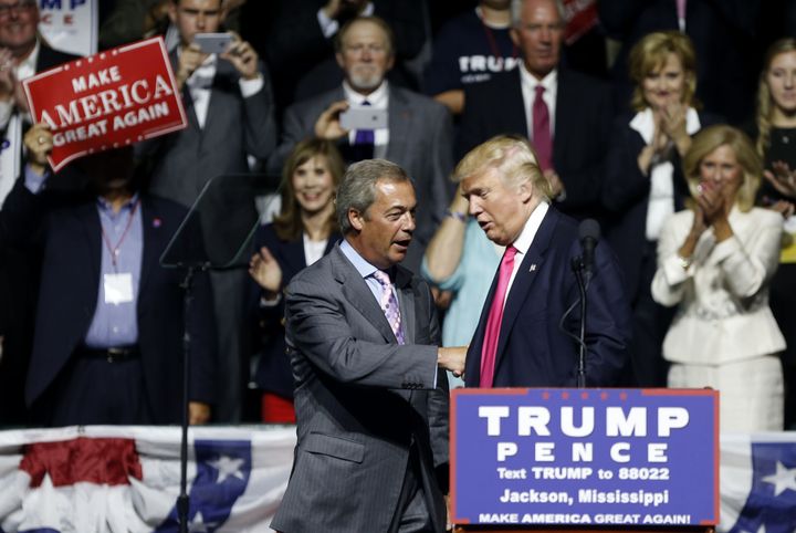Farage gets hero's welcome at Trump rally