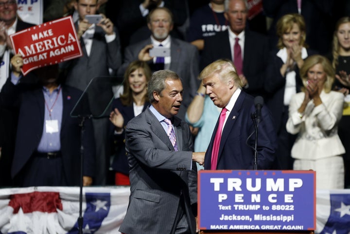 Farage gets hero's welcome at Trump rally