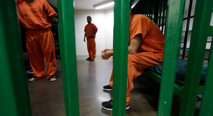 Inmates in the mental health unit at Harris County Jail in 2014.