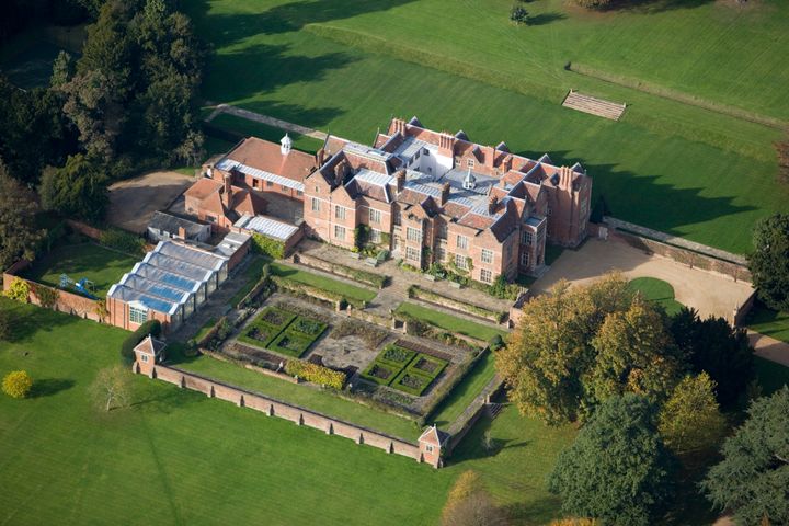 Aerial view of the Tudor mansion